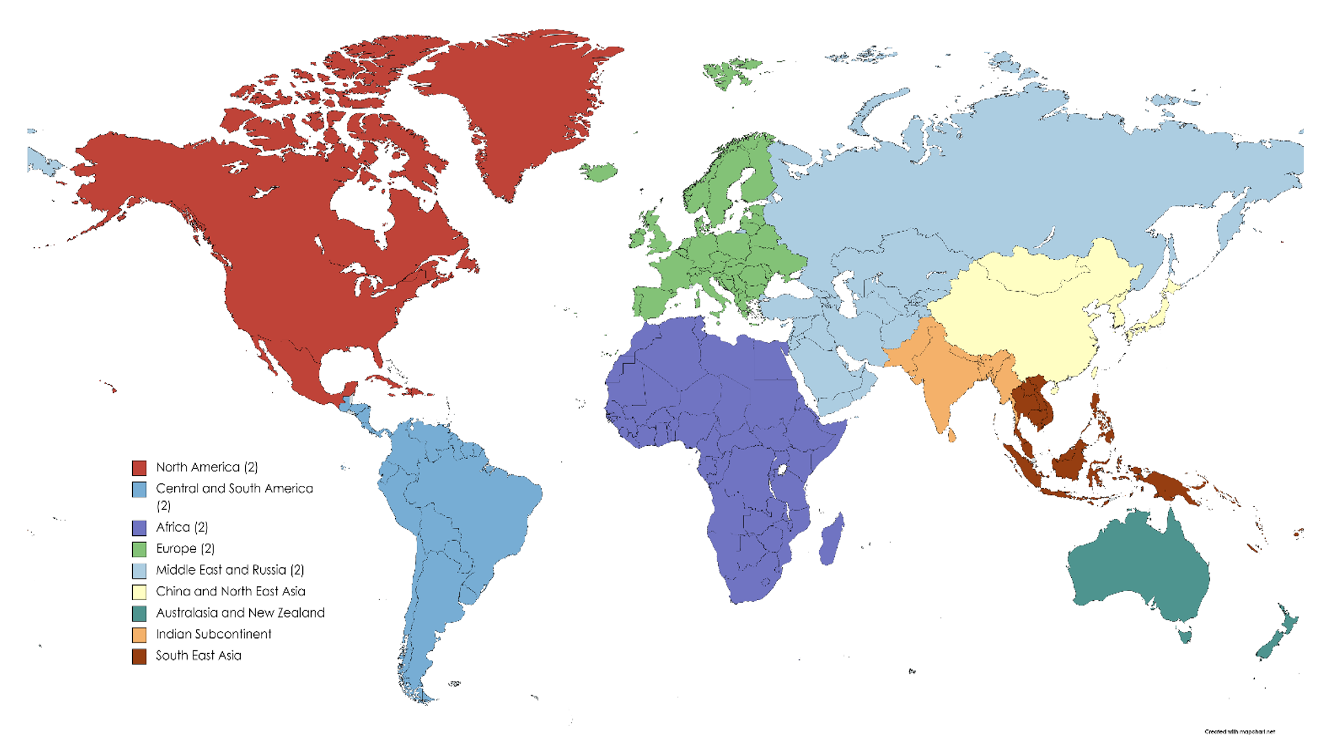 World map of REEN Governing Board composition